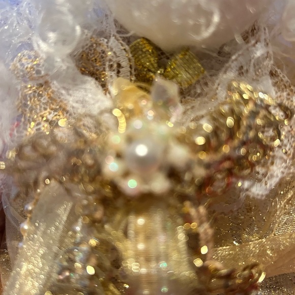 Beautiful handcrafted Christmas tree angel- lace- ribbons- beads-traditional - Picture 3 of 9